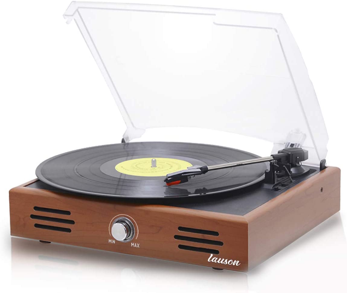 Tocadiscos Lauson JTF035 Función de Grabación Encoding PC-Link | Tocadiscos de Vinilo Vintage con Altavoces Incorporados | Reproductor de Vinilo con 3 Velocidades (33/45/78 RPM) (Roble)
