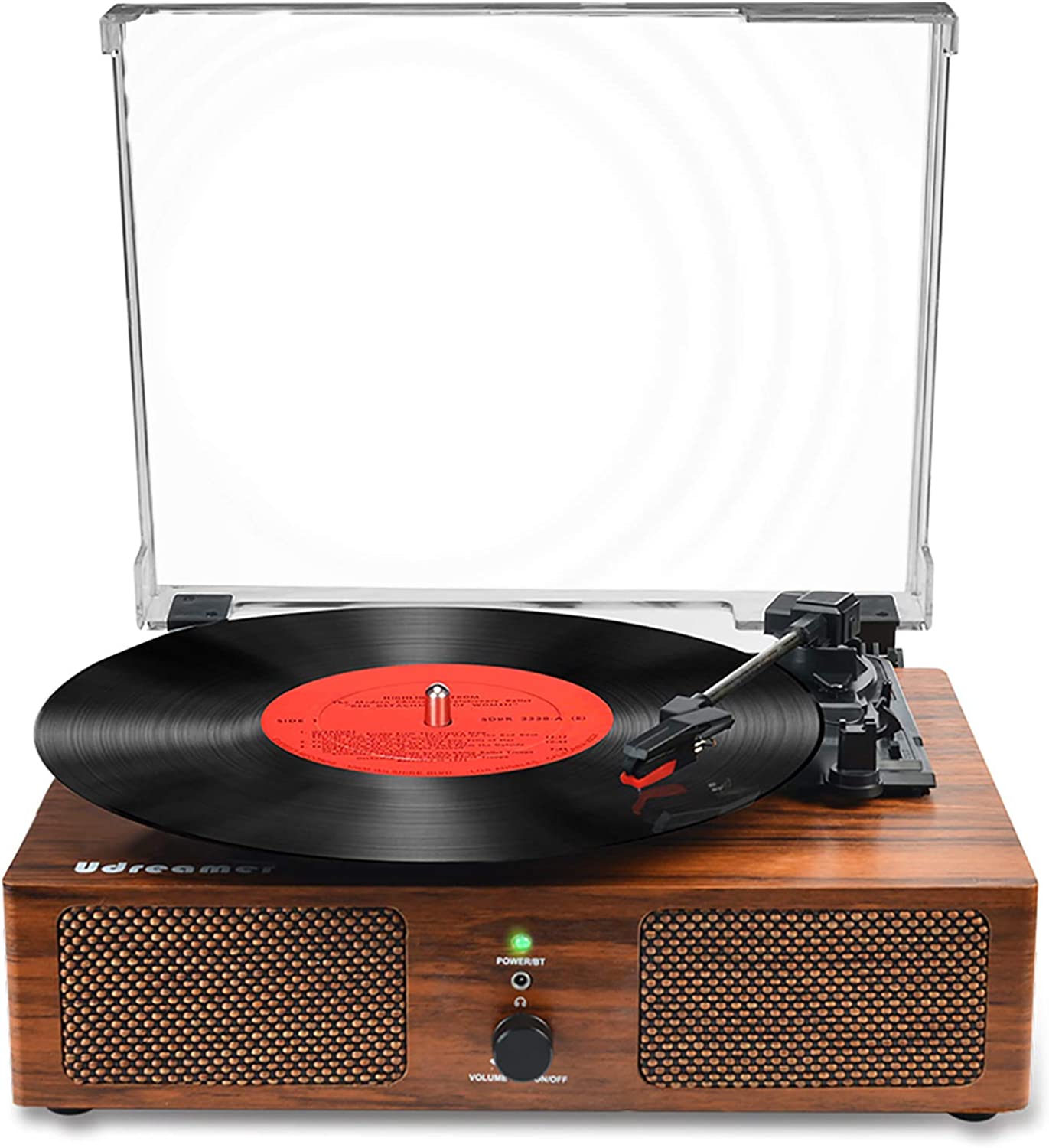 Tocadiscos de Vinilo Bluetooth con Altavoces internos y Cinturones USB accionados por un gramófono Retro-3 velocidades de Entretenimiento y decoración Familiar.
