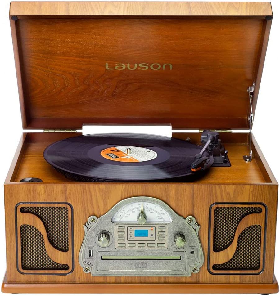 Tocadiscos LAUSON Bluetooth FUNCIÓN CD/MP3 Cassette Radio PLL USB
